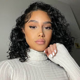 Trendy Short Cut Curly Bob Lace Frontal Wig 200% density